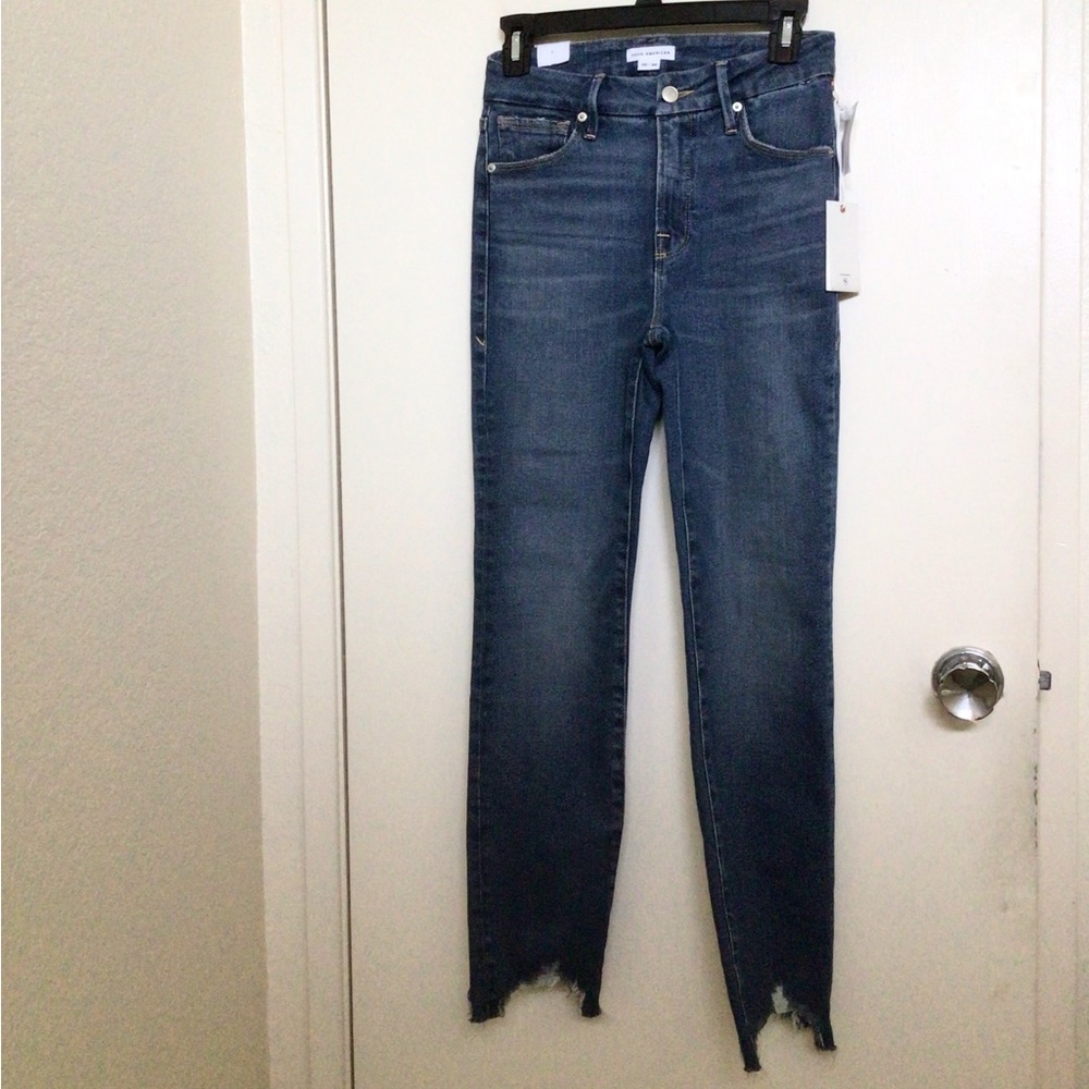 Good American Slim Distressed Jeans